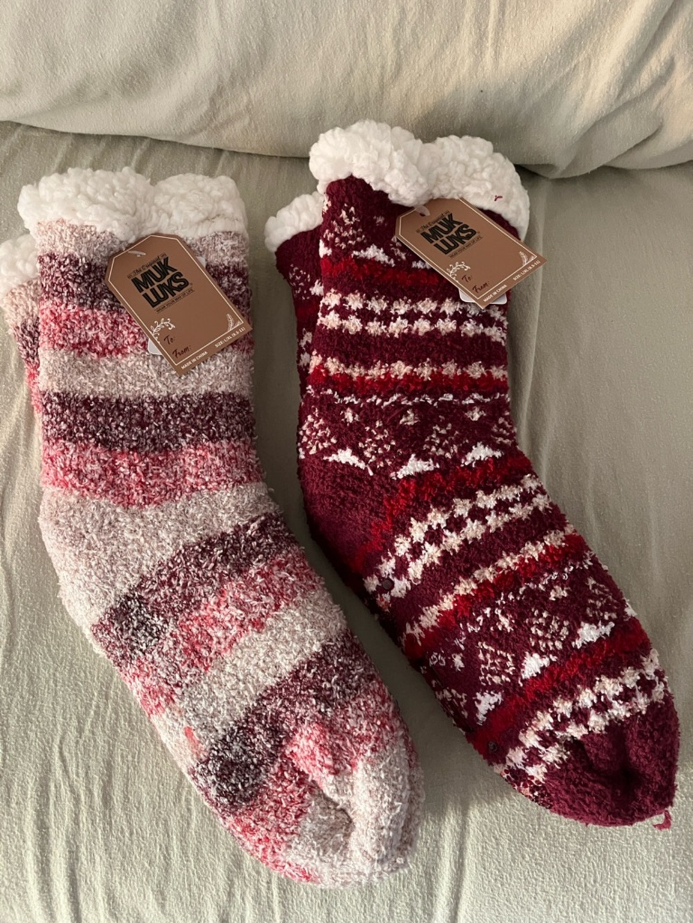 Muk Luks Slipper Socks 2 pairs Size 8.5-11